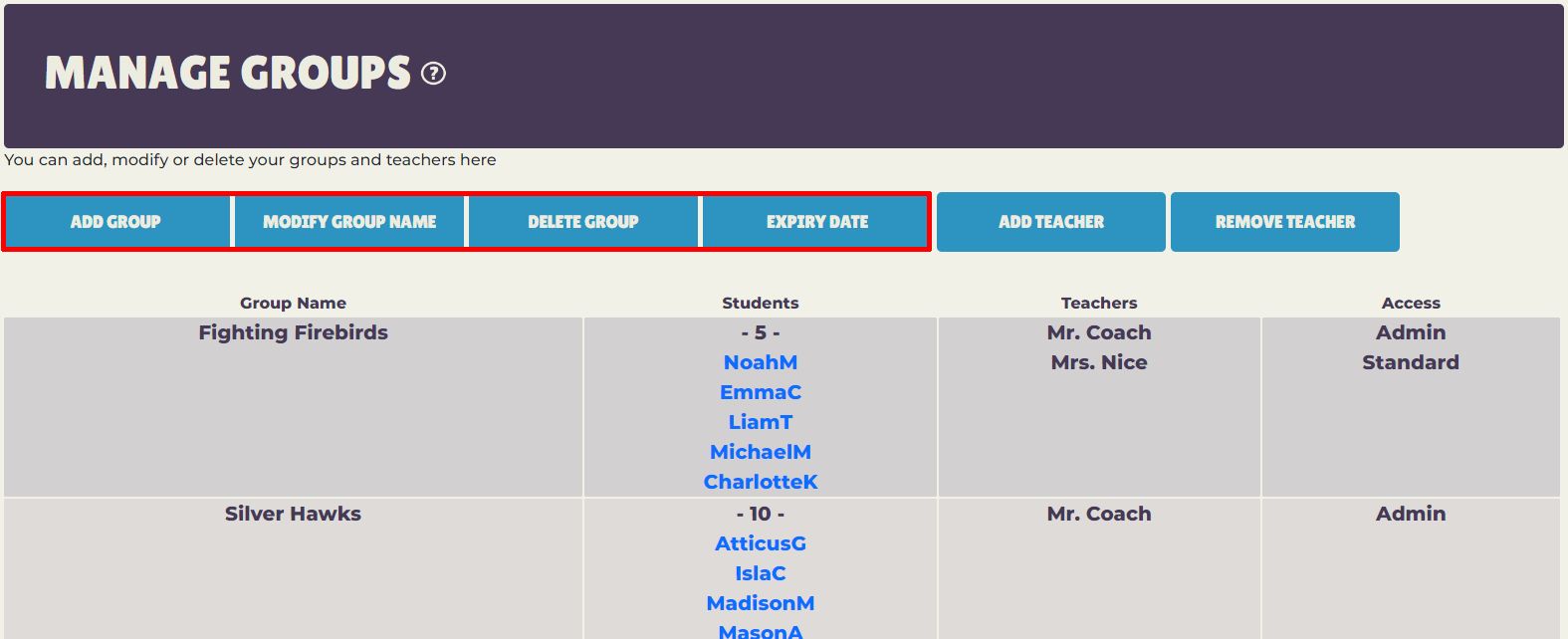 Learning Management - Modify Scholastic Chess Group